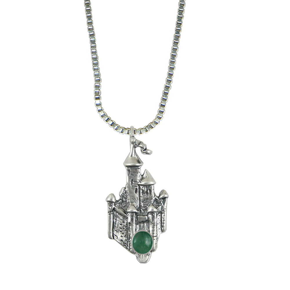 Sterling Silver Arthur's Castle Pendant With Jade